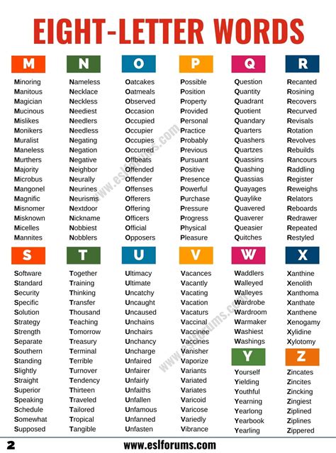 8 Letter Words List Of 1400 Interesting Eight Letter Words In English