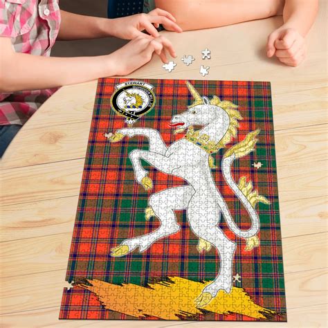 Stewart Of Appin Ancient Tartan Crest Unicorn Scotland Jigsaw Puzzles Scotsprint