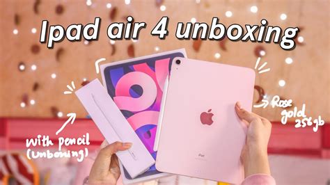 New IPad Air 4 Unboxing 2021 With Apple Pencil Rose Gold Pink 256