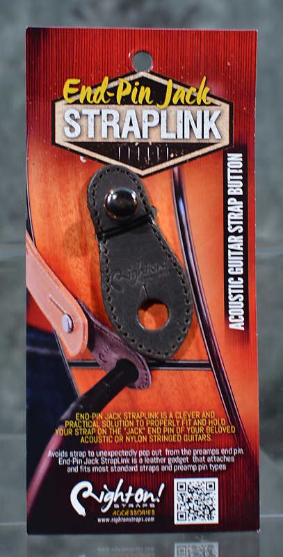 Right On Straps End Pin Jack Straplink Brown For Acoustic Reverb