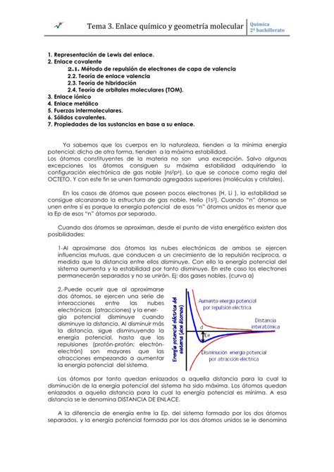 Pdf Tema Enlace Qu Mico Y Geometr A Molecular Pdf Filetema