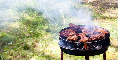 Rib-eye on the grill stock image. Image of coal, cooking - 15223835