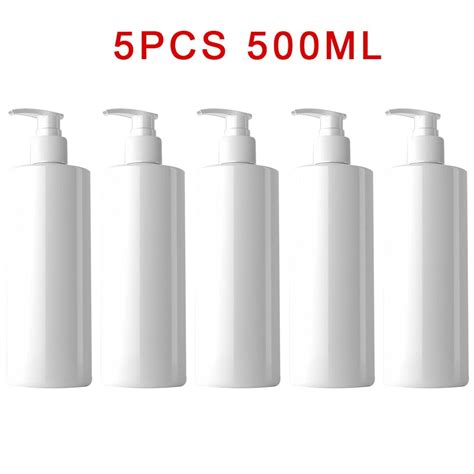 5PCS 500ml PET Empty Refillable Shampoo Lotion Bottles With Pump