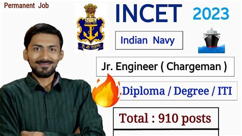 INCET JE Chargeman 2023 910 Posts Diploma Degree ITI