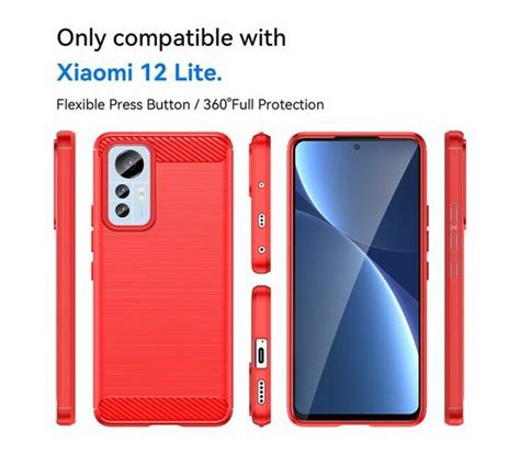 Celltime Xiaomi 12 Lite Shockproof Carbon Fiber Design Cover Red Makro