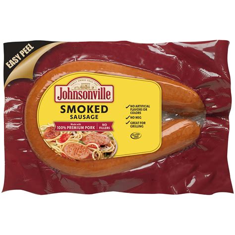 Johnsonville Cooked Smoked Pork Rope Sausage 13 5 Oz Package Ez Peel Package