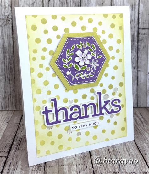 Purple And Green Thanks By Barbara Tarayao At Splitcoaststampers