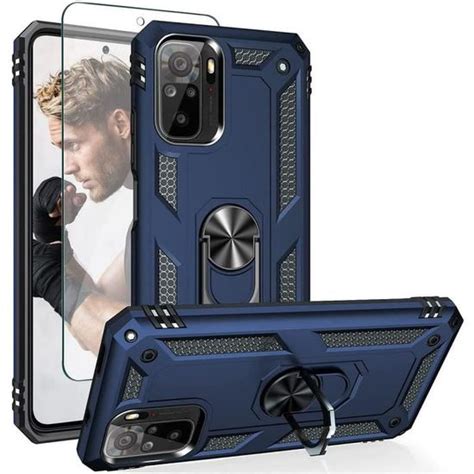 Coque pour Redmi Note 10 4G 6 42 avec Verre Trempé avec Anneau