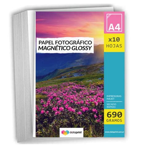 Papel magnético imantado brillante glossy A4 fotográfico Data Print