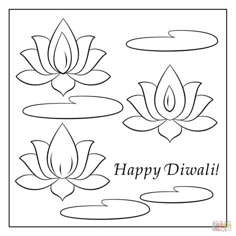 Diya Coloring Pages For Diwali At Free Printable