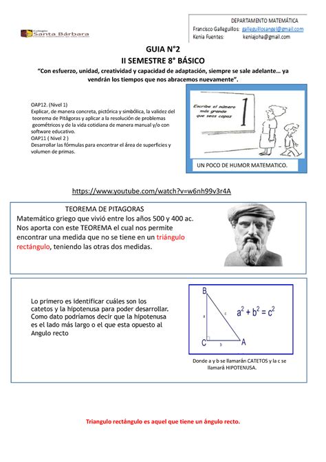 Guia 2 Octavo Segundo Semestre Matematicas Guia N° Ii Semestre 8