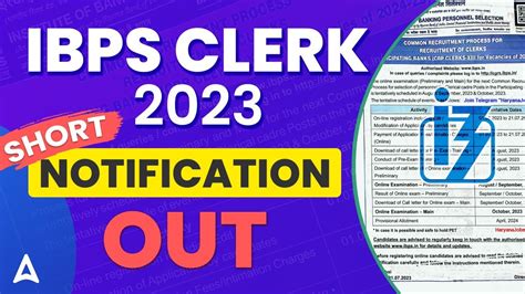 Ibps Clerk Notification 2023 Out Ibps Clerk Short Notice Full