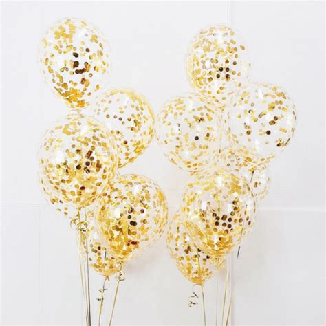 Pcs Gold Confetti Balloon Gold Confetti Etsy