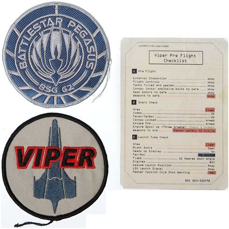 62 Battlestar Galactica Viper And Pegasus Patch Set