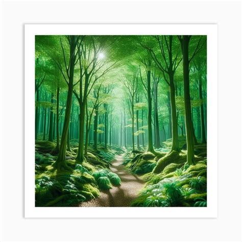 Forest Path Art Print by contemporary colourful digital art - Fy