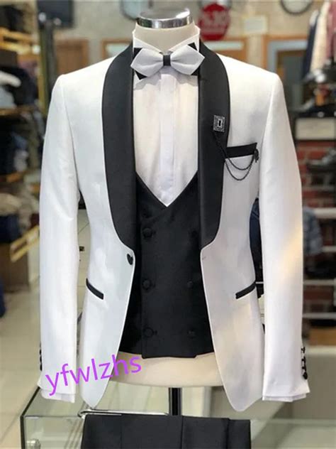 Custom Made Groom Tuxedos One Button Men Suits Shawl Lapel Groomsmen