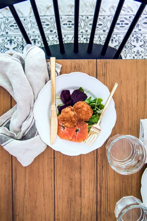 Roasted Beet And Arugula Salad With Fried Goat Cheese Coins The Charming Detroiter