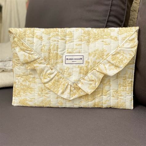 Pochette En Toile De Jouy Jaune L Atelier Des Cr Ateurs