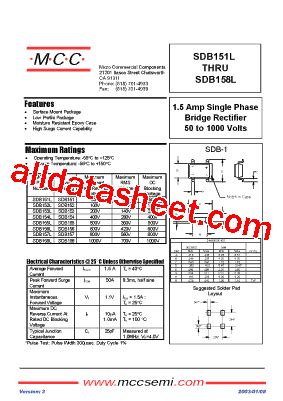 SDB151L Datasheet PDF Micro Commercial Components