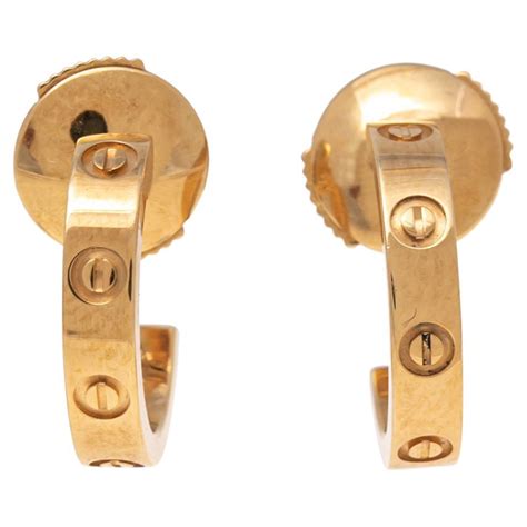 Gold Cartier Love Hoop Earrings Karat Yellow For Sale At Stdibs