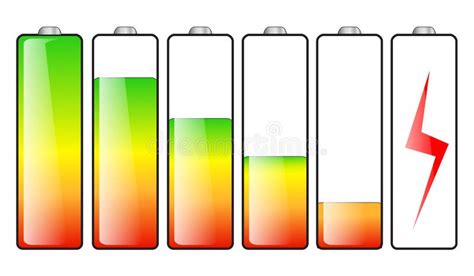 Battery energy levels stock vector. Illustration of color - 26418514