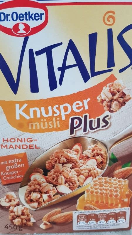 Dr Oetker Knusper Müsli Plus Honig Mandel Kalorien Müsli Fddb