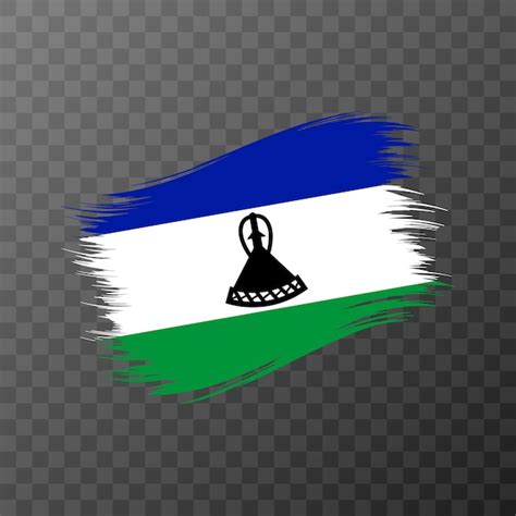 Bandera Nacional De Lesotho Trazo De Pincel Grunge Ilustraci N