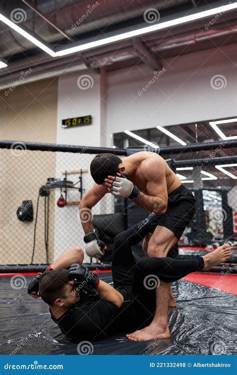 Two Men Wrestlers Of Grappling Makes Submission Wrestling Practice