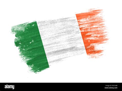 Brush Painted Flag Ireland Hand Drawn Style Flag Of Ireland Stock