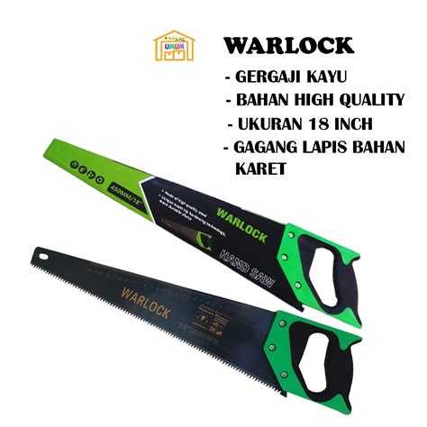 Jual Gergaji Kayu Inch Warlock Gergaji Kayu Gagang Fiber Lapis Karet