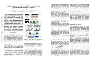 Gsdc Transformer An Efficient And Effective Cue Fusion For Monocular