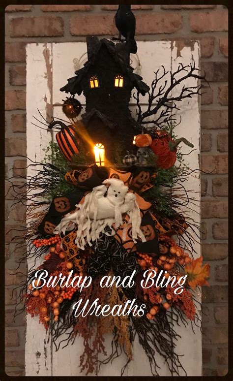 Pin on día m y h Diy halloween wreath Diy halloween decorations