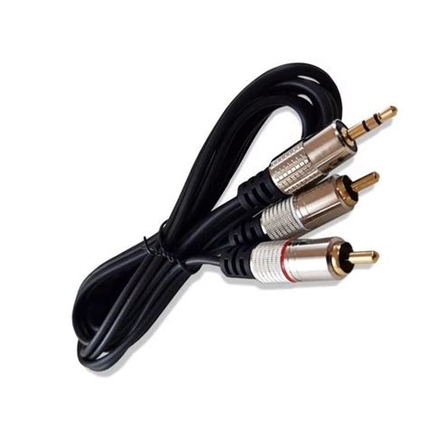 Cabo De M Revestimento Em Nylon Plug P Estereo Para Rca Dourado K