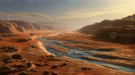 surface mars channels riverbeds ai generated 29140321 Stock Photo at ...