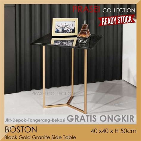 Jual SALE BOSTON Meja Samping Side Table Nakas Granite Black God