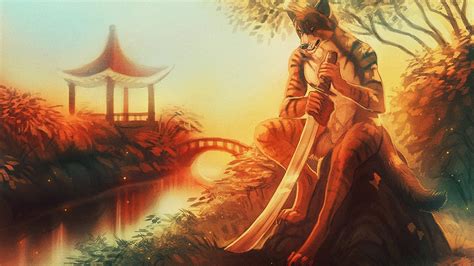 Wallpaper Painting Illustration Sword Furry Anthro Mythology