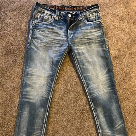 Rock Revival Jeans Mens Blue Cream Rock Revival Jean Size Poshmark