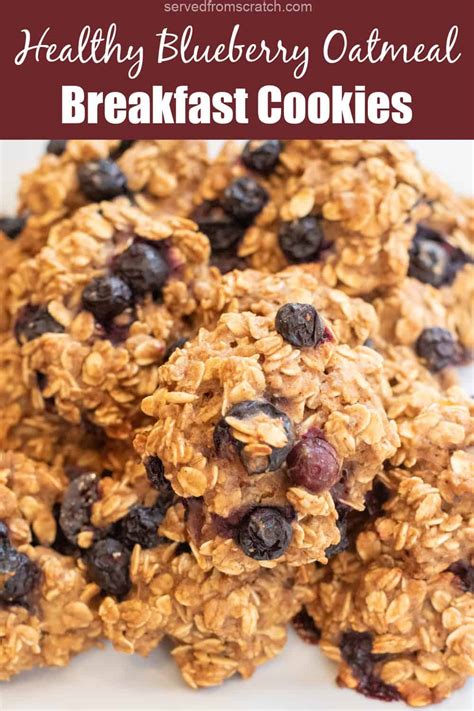 Healthy Blueberry Oatmeal Breakfast Cookies Served From Scratch