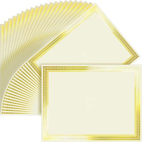 Amazon Sunee Sheets Certificate Papers Blank Gold Foil