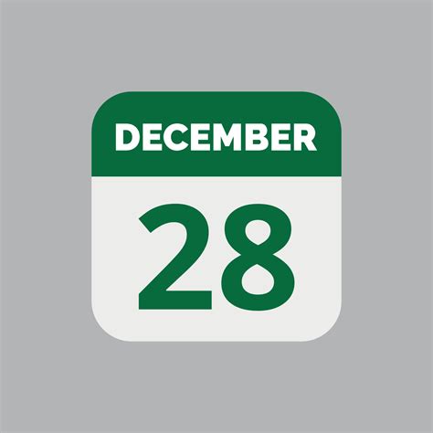 December 28 Calendar Date Icon 23203110 Vector Art at Vecteezy