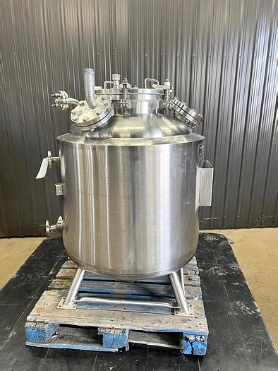 Used Sold USED 80 GALLON JACKETED TANK REACTOR 316L STAINLESS STEEL