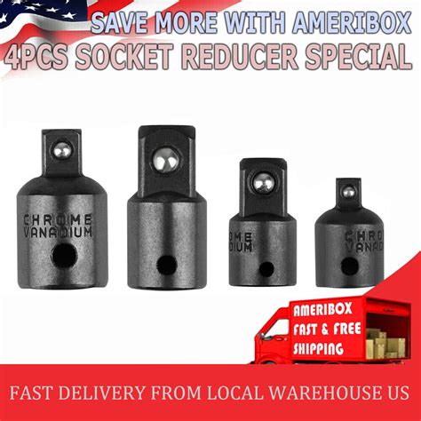 4 Pack 3 8 To 1 4 1 2 Inch Drive Ratchet Socket Adapter Reducer Air