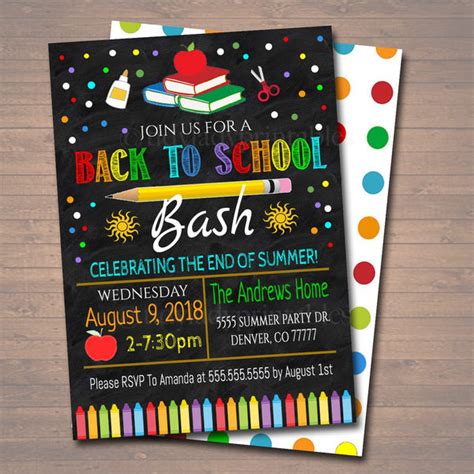 Back To School Party Invitation | TidyLady Printables