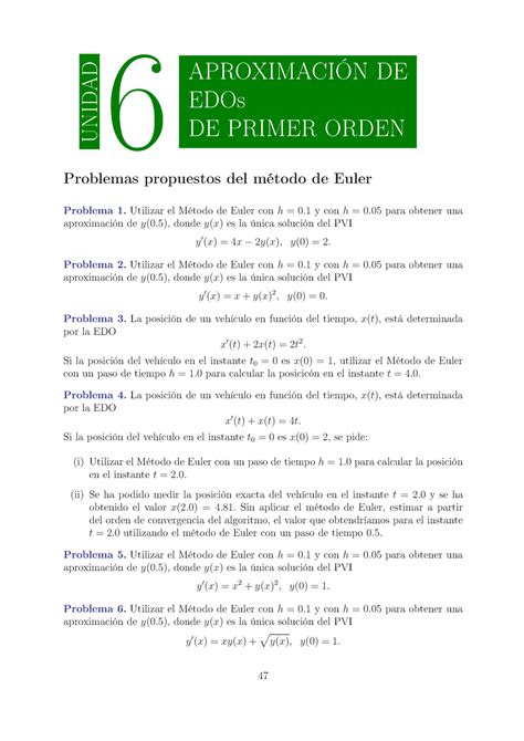 Tema4 3 Enunciados Edos Num Unidad 6 AproximaciÓn De Edos De Primer