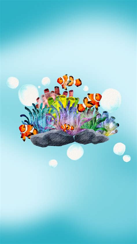 Coral Reef and Fish Digital Wallpaper for Phone - Etsy