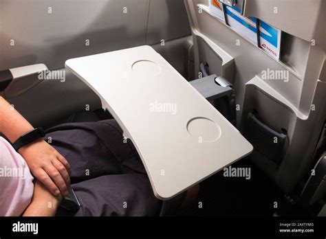 passenger seat tray table   full  position ready