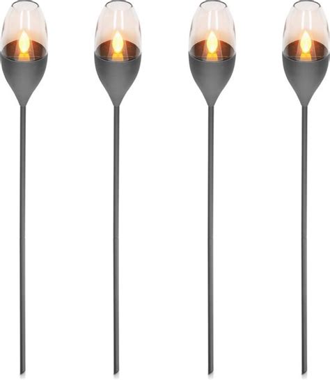 Solar Garden Torches Set Van Led Tuin Fakkels Op Zonne Energie Met