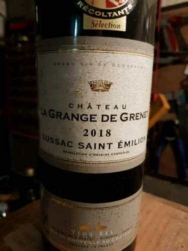 2018 Château La Grange de Grenet Lussac Saint Émilion Vivino United