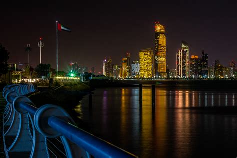 Abu Dhabi Skyline at night on Behance