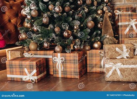 Wrapped Christmas Presents Under The Tree Christmas Tree Stock Image Image Of Xmas T